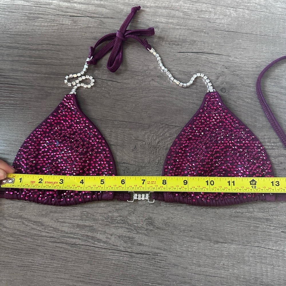 Purple Rhinestone Bikini Top